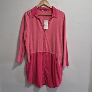 Soft Surroundings NWT Combo Tunic Pink Coral Blouse Size Large